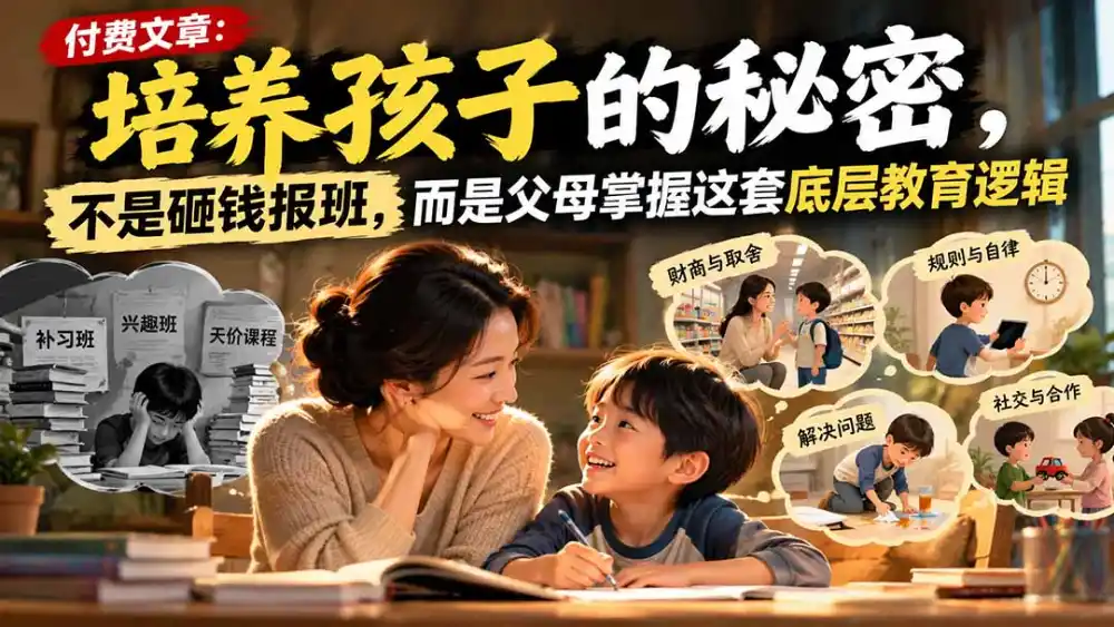 付费文章：培养孩子的秘密，不是砸钱报班，而是父母掌握这套底层教育逻辑-星云网创