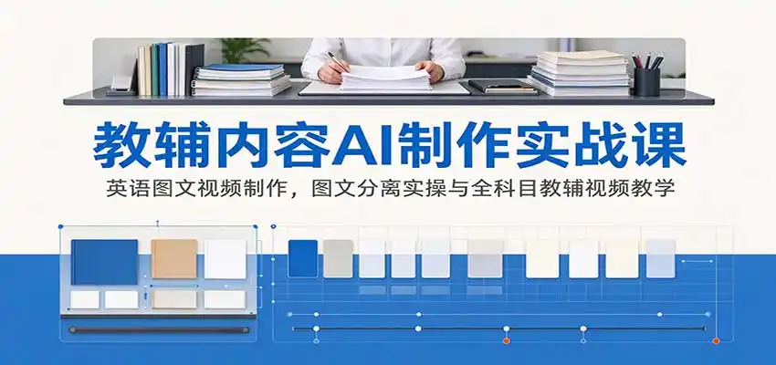 AI制作教辅内容实战课：英语图文视频制作，图文分离实操与全科目教辅视频教学-星云网创
