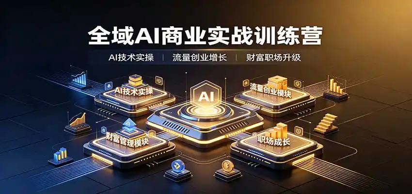 全域AI商业实战训练营：涵盖AI技术实操、流量创业、财富管理与职场成长全体系内容-星云网创