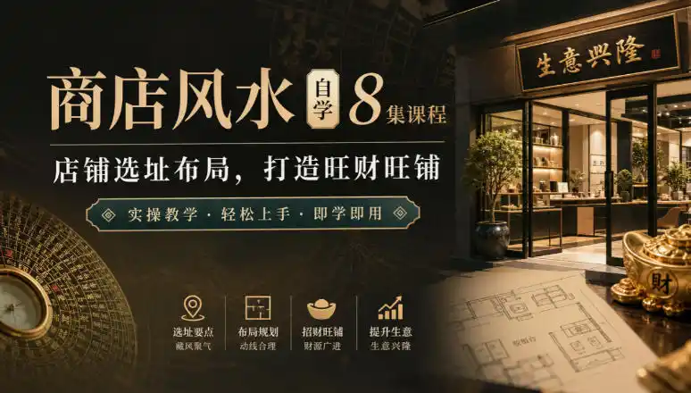 商店风水自学8集课程|店铺选址布局,打造旺财旺铺实操教学-星云网创
