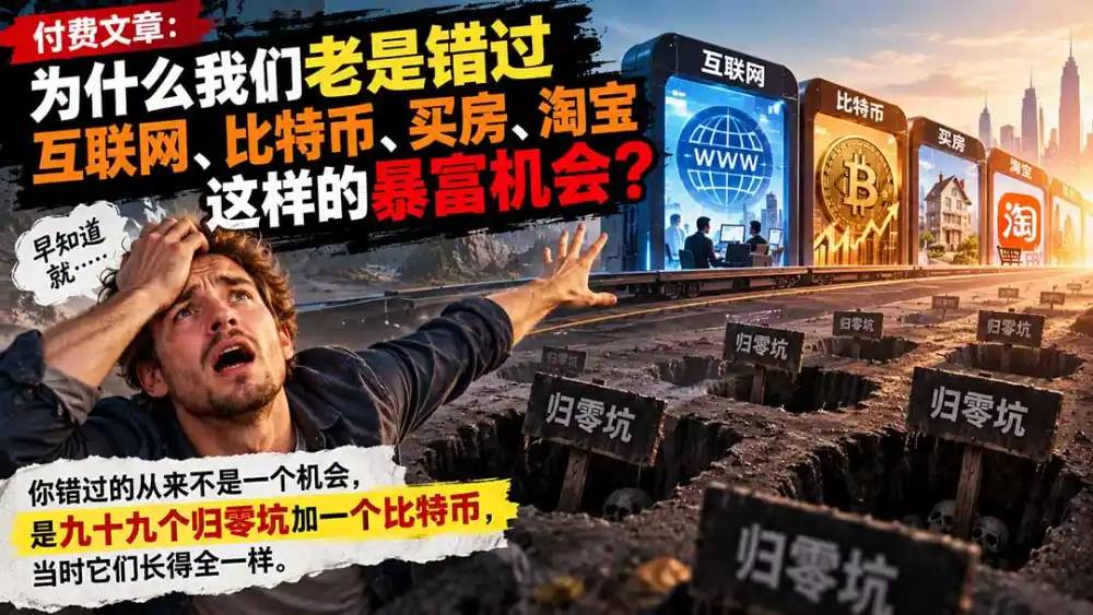付费文章：为什么我们老是错过互联网、比特币、买 房、淘宝这样的暴富机会？-星云网创