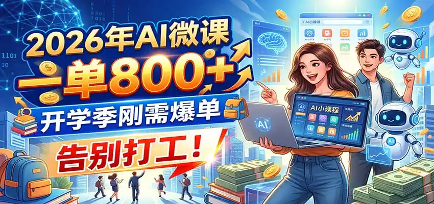 2026年AI微课，一单800+，开学季刚需爆单，告别打工！-星云网创