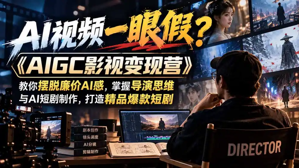 【无水印】AI视频一眼假？《AIGC影视变现营》教你摆脱廉价AI感，掌握导演思维与AI短剧制作，打造精品爆款短剧-星云网创
