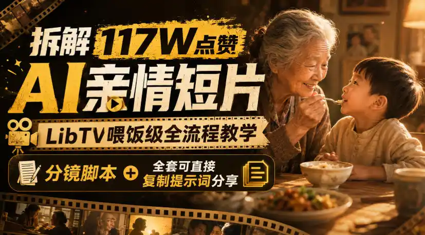 拆解117W点赞AI亲情短片，LibTV喂饭级全流程教学，分镜脚本+全套可直接复制提示词分享-星云网创