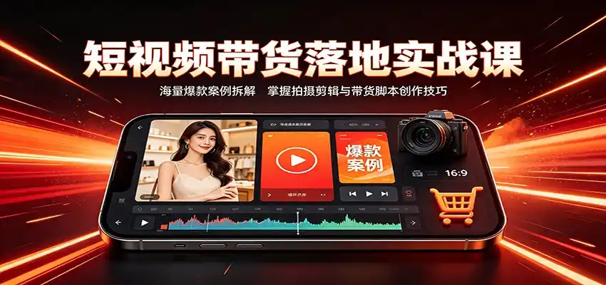 短视频带货落地实战课：海量爆款案例拆解，掌握拍摄剪辑与带货脚本创作技巧-星云网创