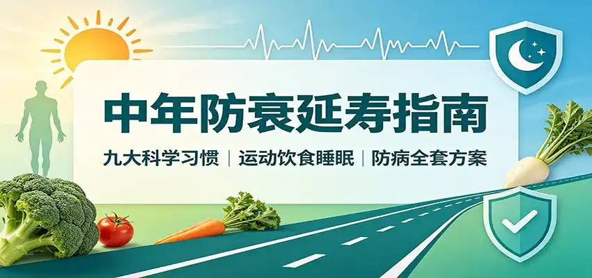 中年防衰延寿指南：九大科学习惯，运动饮食睡眠防病全套方案-星云网创