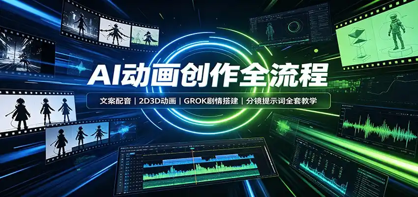 AI动画创作全流程：文案配音，2D3D动画，GROK剧情搭建，分镜提示词全套教学-星云网创