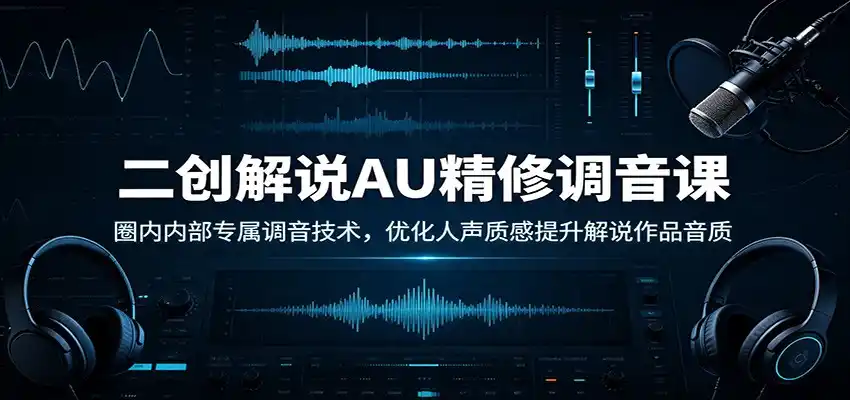 二创解说AU精修调音课：圈内内部专属调音技术，优化人声质感提升解说作品音质-星云网创