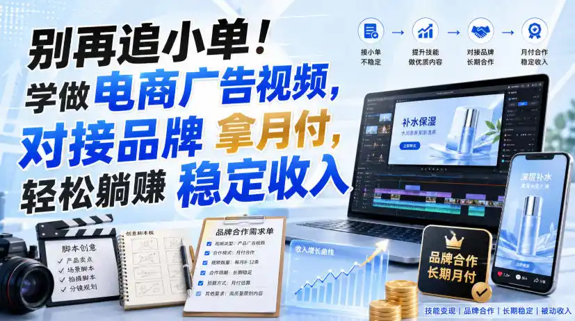 别再追小单！学做电商广告视频，对接品牌拿月付，轻松躺賺稳定收入【原创双语字幕】-星云网创