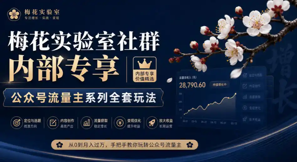 梅花实验室社群内部专享-公众号流量主系列全套玩法-星云网创