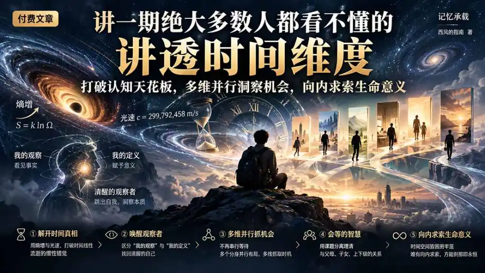 付费文章：讲一期绝大多数人都看不懂的，讲透时间维度，打破认知天花板，多维并行洞察机会，向内求索生命意义-星云网创