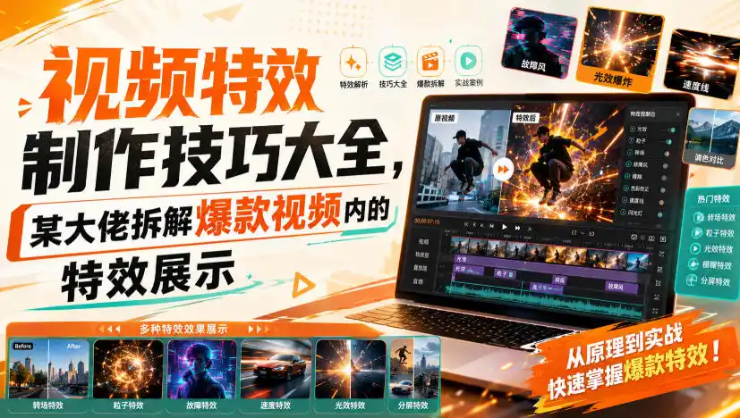 视频特效制作技巧大全，某大佬拆解爆款视频内的特效展示-星云网创