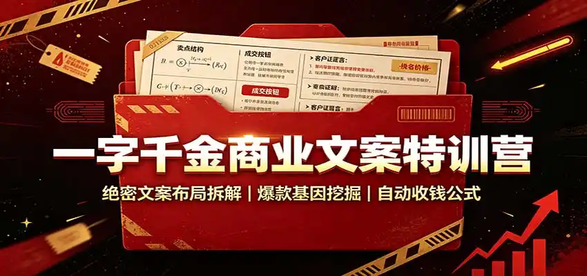 一字千金商业文案特训营：绝密文案布局拆解，爆款基因挖掘，自动收钱公式-星云网创