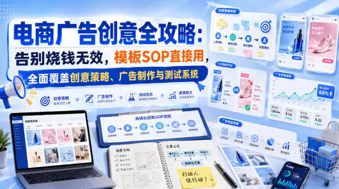 电商广告创意全攻略：告别烧钱无效，模板SOP直接用，全面覆盖创意策略、广告制作与测试系统【原创双语字幕】-星云网创