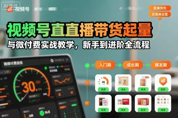 视频号直播带货起量与微付费实战教学，新手到进阶全流程(更新26年10月)-星云网创