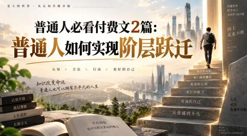 普通人必看付费文2篇：普通人如何实现阶层跃迁-星云网创