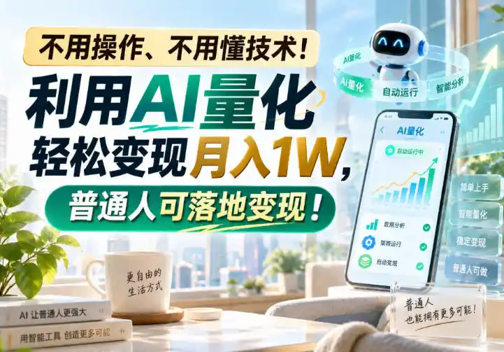 不用操作、不用懂技术！利用AI量化轻松变现月入1W，普通人可落地变现！【揭秘】-星云网创