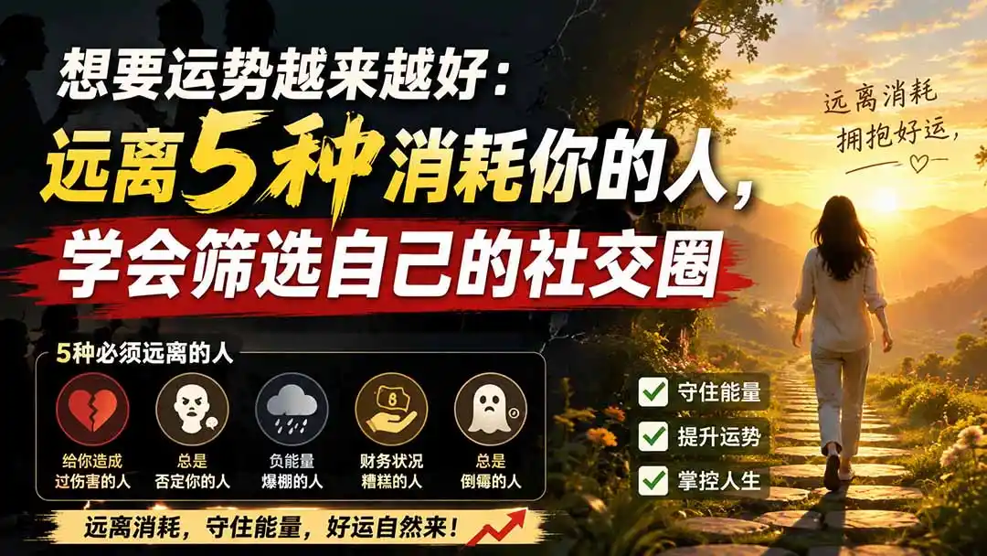 付费文章：想要运势越来越好：远离5种消耗你的人，学会筛选自己的社交圈-星云网创