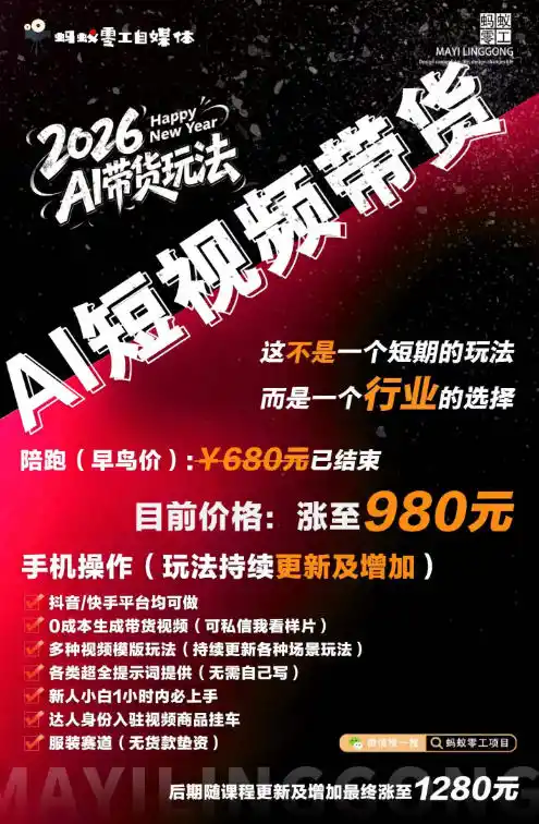 AI短视频带货，靠AI生成短视频，分发到抖音快手平台，多种模版提示词提供，单条视频1k+收益-星云网创