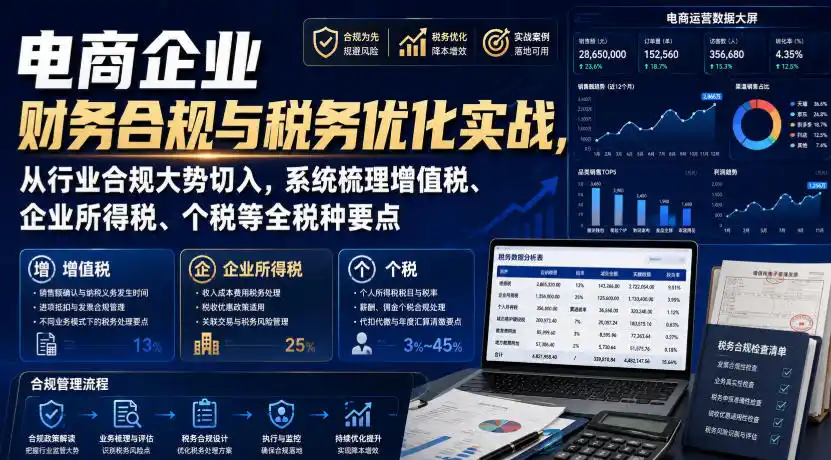 电商企业财务合规与税务优化实战,从行业合规大势切入,系统梳理增值税、企业所得税、个税等全税种要点-星云网创
