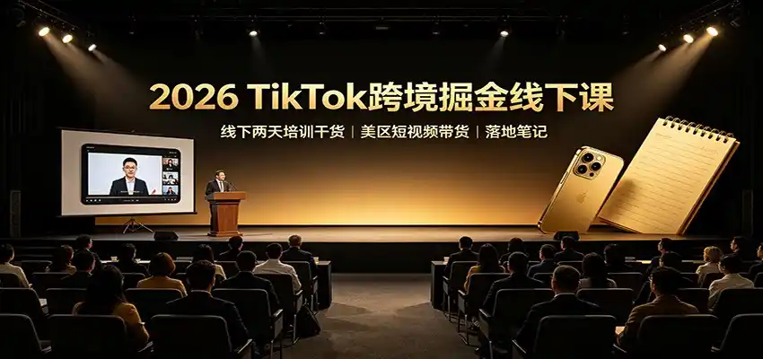 2026 TikTok跨境掘金线下课：线下两天培训干货，美区短视频带货落地笔记-星云网创