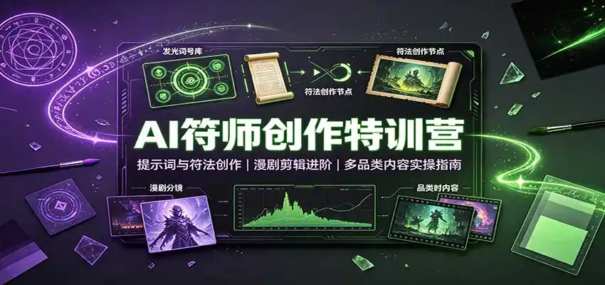 AI符师创作特训营：提示词与符法创作，漫剧剪辑进阶，多品类内容实操指南-星云网创