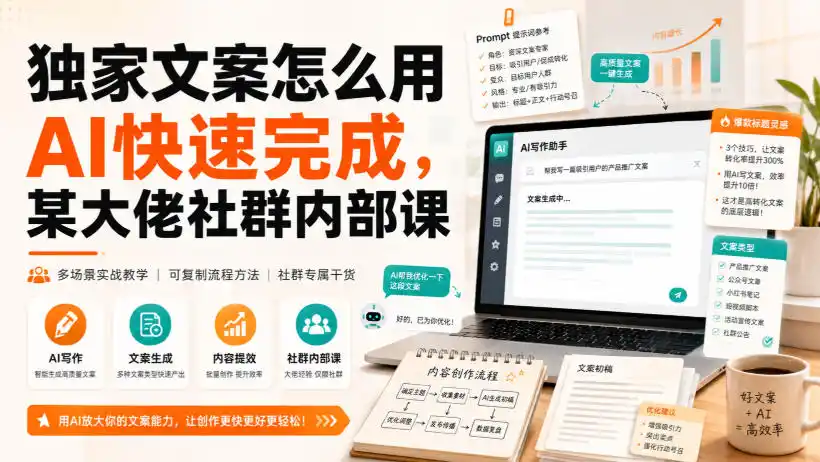 独家文案怎么用AI快速完成，某大佬社群内部课-星云网创