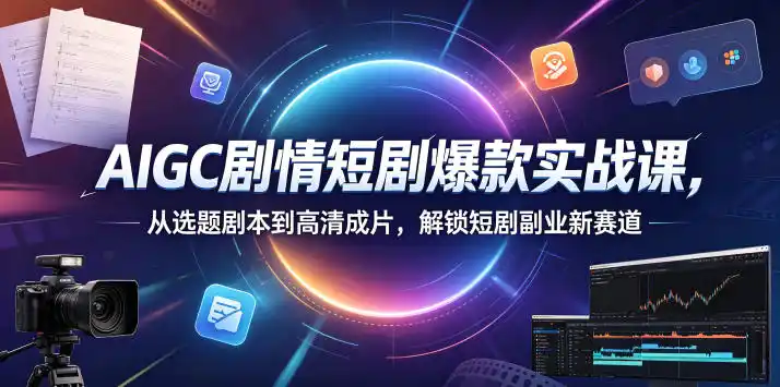 AIGC剧情短剧爆款实战课，从选题剧本到高清成片，解锁短剧副业新赛道(更新0906)-星云网创
