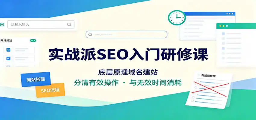 实战派SEO入门研修课：底层原理域名建站，分清有效操作与无效时间消耗-星云网创