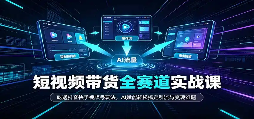 短视频带货全赛道：吃透抖音快手视频号玩法，AI赋能轻松搞定引流与变现难题-星云网创