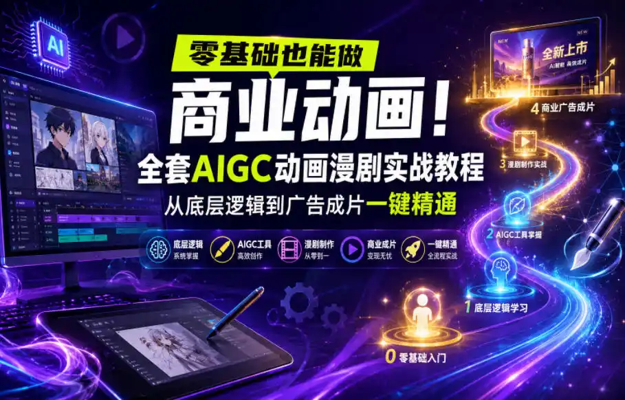 零基础也能做商业动画！全套AIGC动画漫剧实战教程，从底层逻辑到广告成片一键精通(更新0905)-星云网创