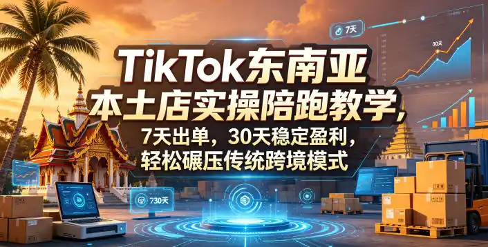 TikTok东南亚本土店实操陪跑教学，7天出单，30天稳定盈利，轻松碾压传统跨境模式(更新0819)-星云网创