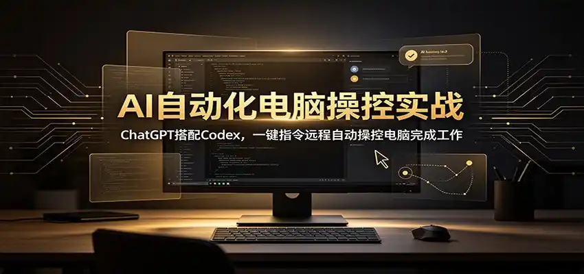 AI自动化电脑操控实战：ChatGPT搭配Codex，一键指令远程自动操控电脑完成工作-星云网创
