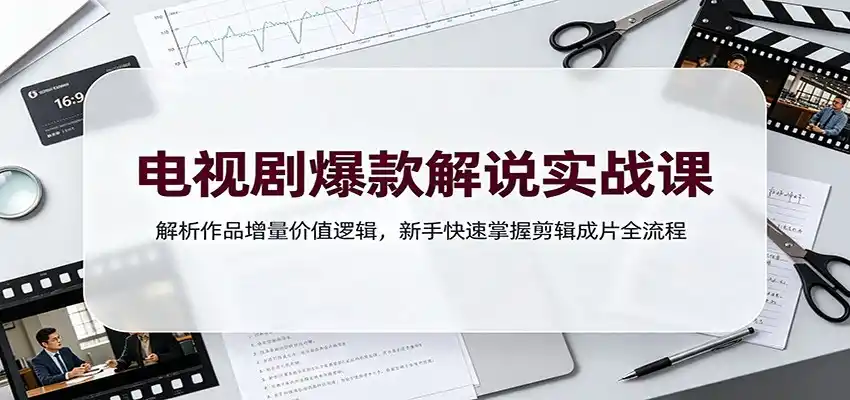 电视剧爆款解说实战课：解析作品增量价值逻辑，新手快速掌握剪辑成片全流程-星云网创