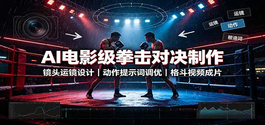 AI电影级拳击对决制作：镜头运镜设计，动作提示词调优，格斗视频成片-星云网创