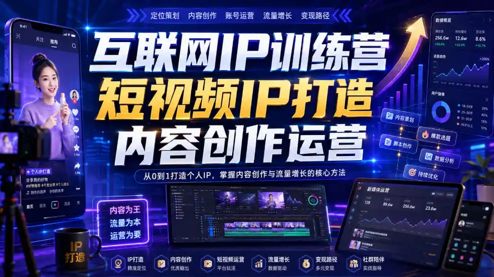 互联网IP训练营，短视频IP打造，内容创作运营-星云网创