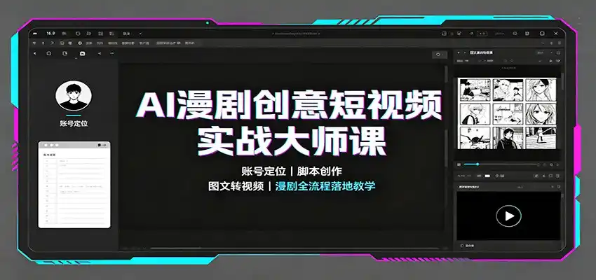 AI漫剧创意短视频实战大师课：账号定位脚本创作，图文转视频，漫剧全流程落地教学-星云网创