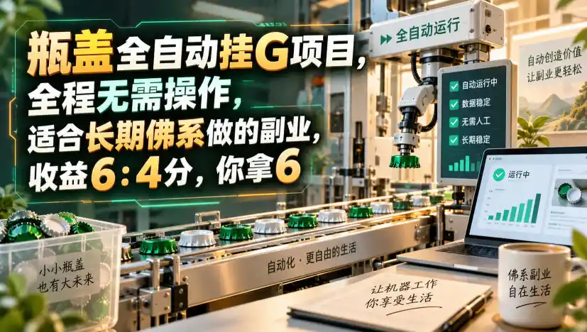瓶盖全自动挂G项目,全程无需操作,适合长期佛系做的副业,收益6:4分,你拿6【揭秘】-星云网创
