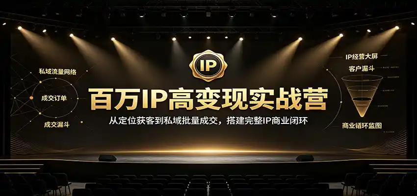 百万IP高变现实战营：从定位获客到私域批量成交，搭建完整IP商业闭环-星云网创