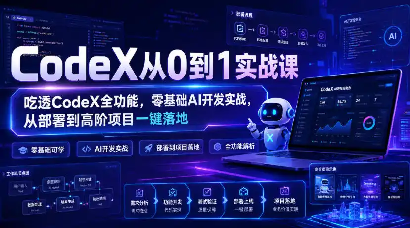 CodeX从0到1实战课，吃透CodeX全功能，零基础AI开发实战，从部署到高阶项目一键落地-星云网创