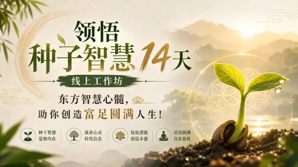 鹿大米领悟种子智慧14天线上工作坊，东方智慧心髓，助你创造富足圆满人生！-星云网创