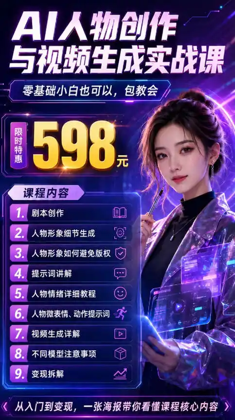 抖音5W粉丝博主的AI真人日系女孩制作教学，AI人物创作与视频生成实战课，新手也能快速起号涨粉变现-星云网创