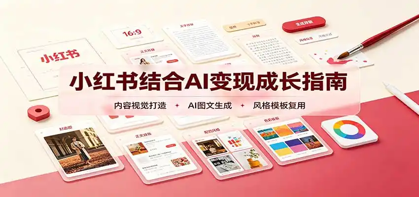 小红书结合AI变现成长指南：账号精准定位，内容视觉打造，搭建可复制流量获客体系-星云网创