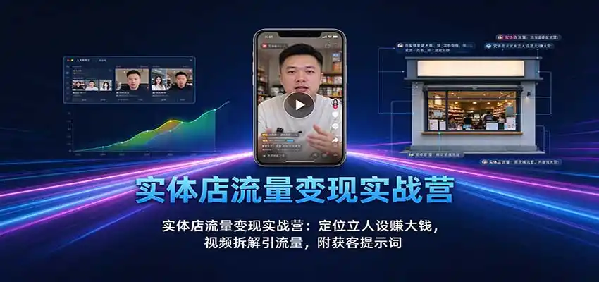 实体店流量变现实战营：定位立人设赚大钱，视频拆解引流量，附获客提示词-星云网创
