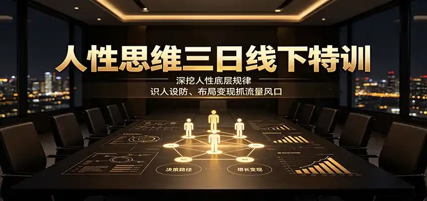 人性思维三日线下特训：深挖人性底层规律，识人设防、布局变现抓流量风口-星云网创
