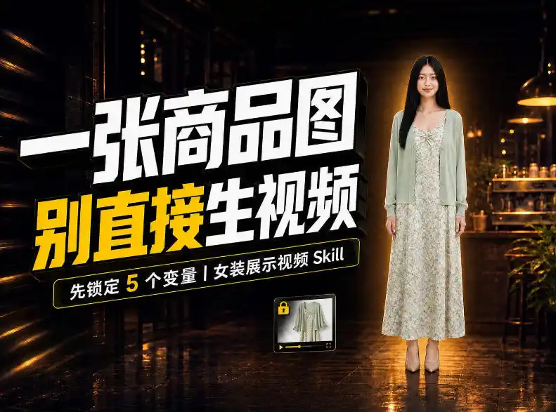 女装AI视频总翻车？问题不在提示词，女装展示视频Skill先锁定5个变量！-星云网创