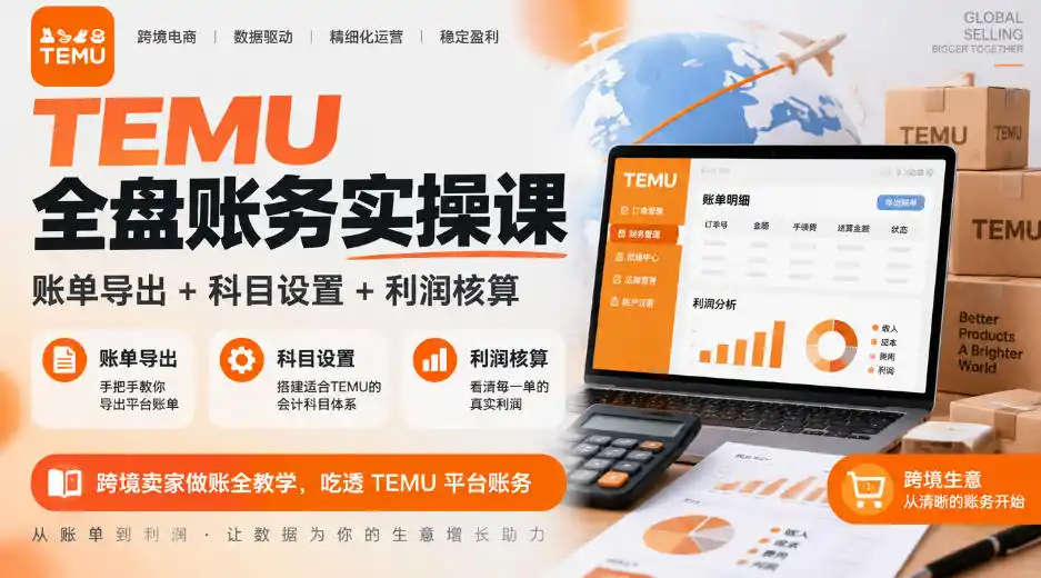 TEMU全盘账务实操课｜账单导出+科目设置+利润核算，跨境卖家做账全教学，吃透TEMU平台账务-星云网创