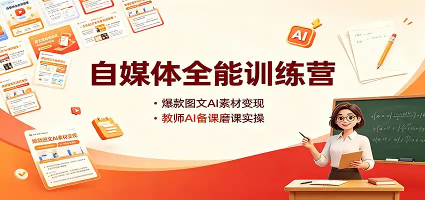 自媒体全能训练营：爆款图文AI素材变现，教师AI备课磨课实操-星云网创