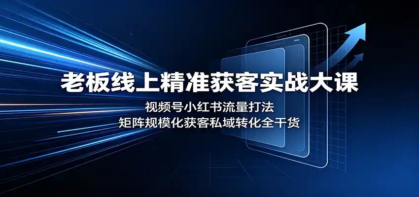 老板线上精准获客实战大课：视频号小红书流量打法，矩阵规模化获客私域转化全干货-星云网创