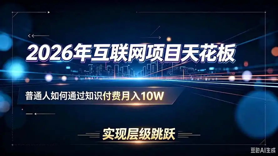 2026年互联网项目天花板：普通人如何通过知识付费月入10W，实现层级跳跃-星云网创